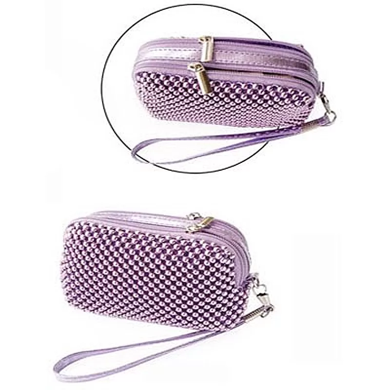 matshop.gr - VOLTE-TEL ΘΗΚΗ ΠΟΥΓΚΙ-ΠΟΡΤΟΦΟΛΙ ZIPPER ΜΕ ΠΕΡΛΕΣ V302 PURPLE