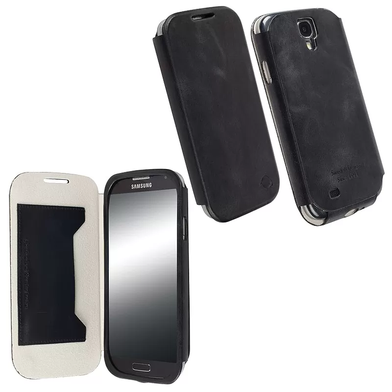 matshop.gr - KRUSELL ΘΗΚΗ SAMSUNG I9505 LEATHER FLIPCOVER KIRUNA BLACK
