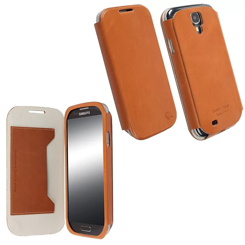 matshop.gr - KRUSELL ΘΗΚΗ SAMSUNG I9505 LEATHER FLIPCOVER KIRUNA CAMEL