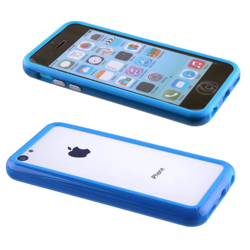matshop.gr - VOLTE-TEL ΘΗΚΗ IPHONE 5C BUMPER METAL BUTTON ALL BLUE