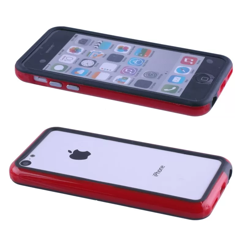 matshop.gr - VOLTE-TEL ΘΗΚΗ IPHONE 5C BUMPER METAL BUTTON RED-BLACK