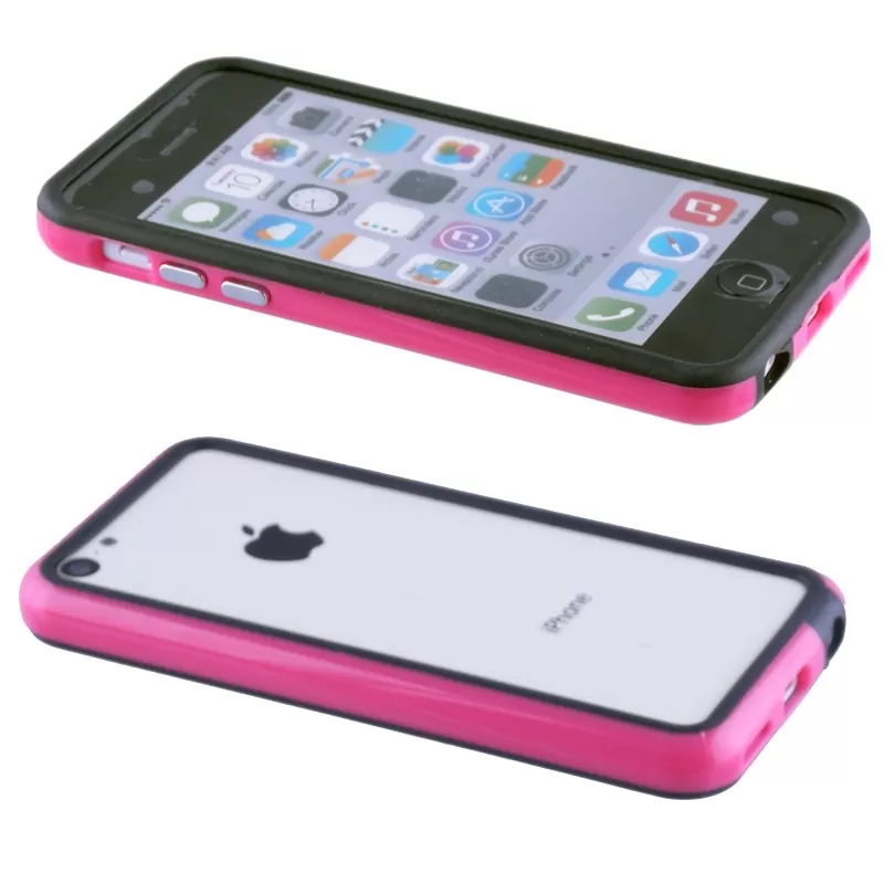 matshop.gr - VOLTE-TEL ΘΗΚΗ IPHONE 5C BUMPER METAL BUTTON PINK-BLACK