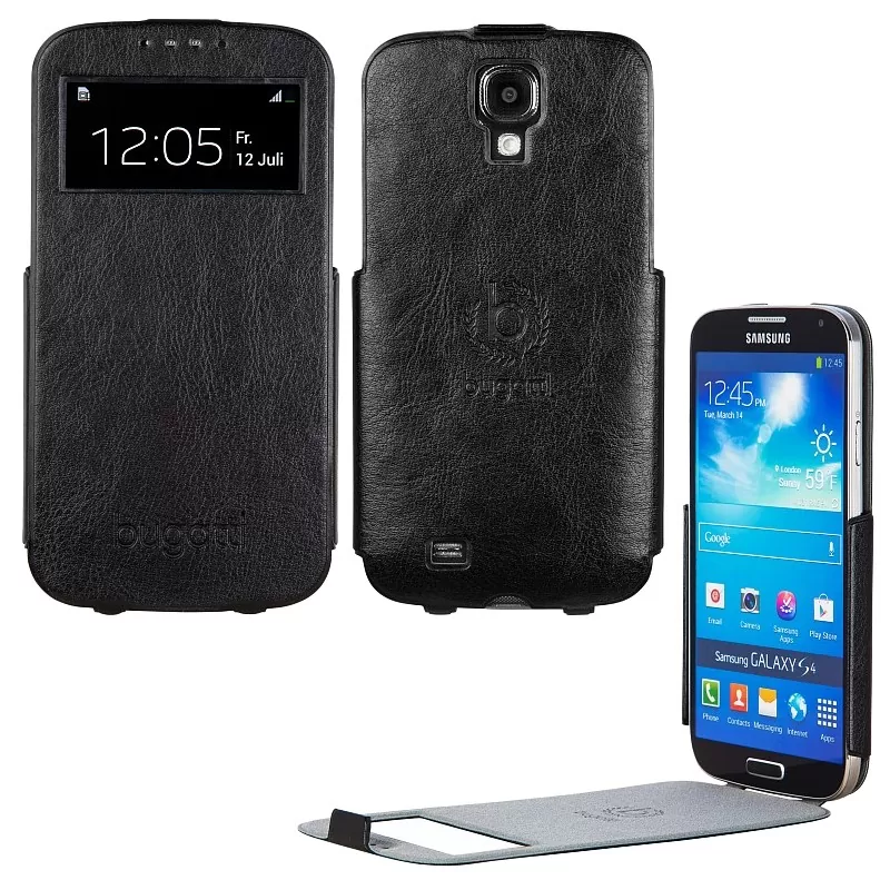 matshop.gr - BUGATTI ΘΗΚΗ SAMSUNG S4 I9505LEATHER ULTRA THIN FLIPCASE BLACK