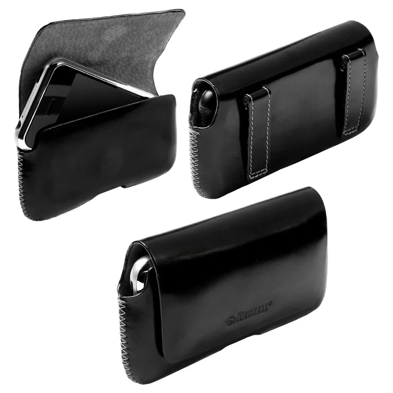 matshop.gr - KRUSELL ΘΗΚΗ ΟΡΙΖΟΝΤΙΑ LEATHER HECTOR BLACK M