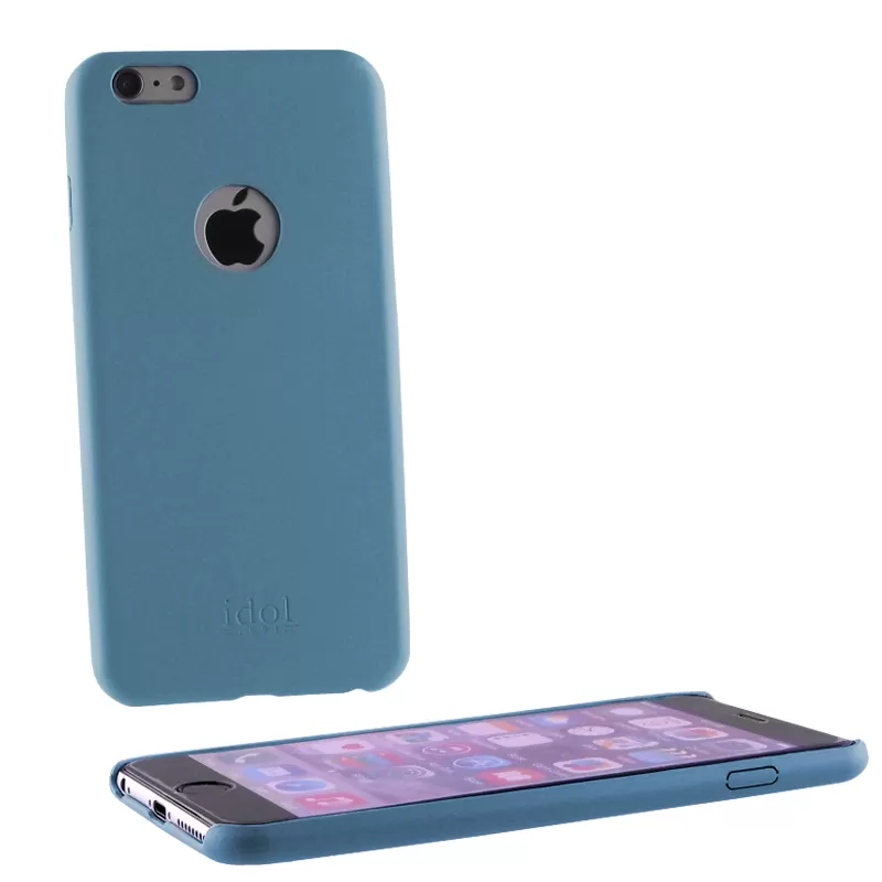 matshop.gr - IDOL 1991 ΘΗΚΗ IPHONE 6S PLUS/6 5.5" FACEPLATE ULTRA THIN LEATHER BLUE