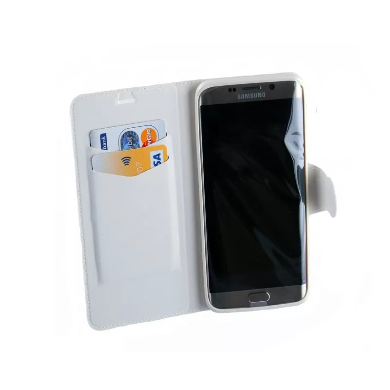 matshop.gr - VOLTE-TEL ΘΗΚΗ SAMSUNG S6 EDGE G925 LINE LEATHER-TPU BOOK STAND WHITE