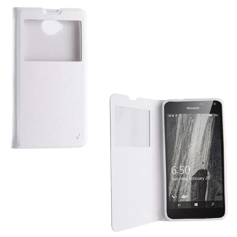 matshop.gr - VOLTE-TEL ΘΗΚΗ MICROSOFT LUMIA 650 5.0" LEATHER-TPU VIEW BOOK STAND WHITE