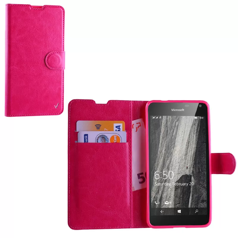 matshop.gr - VOLTE-TEL ΘΗΚΗ MICROSOFT LUMIA 650 5.0" LEATHER-TPU BOOK STAND PINK