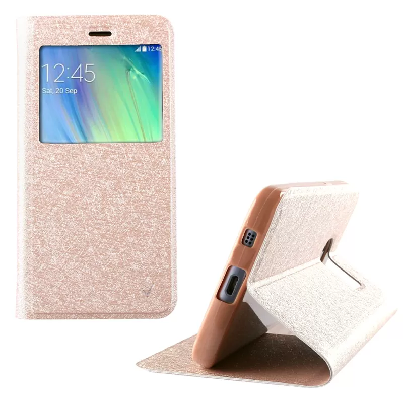 matshop.gr - VOLTE-TEL ΘΗΚΗ SAMSUNG A3 2016 A310 LEATHER GOLD-TPU VIEW BOOK STAND