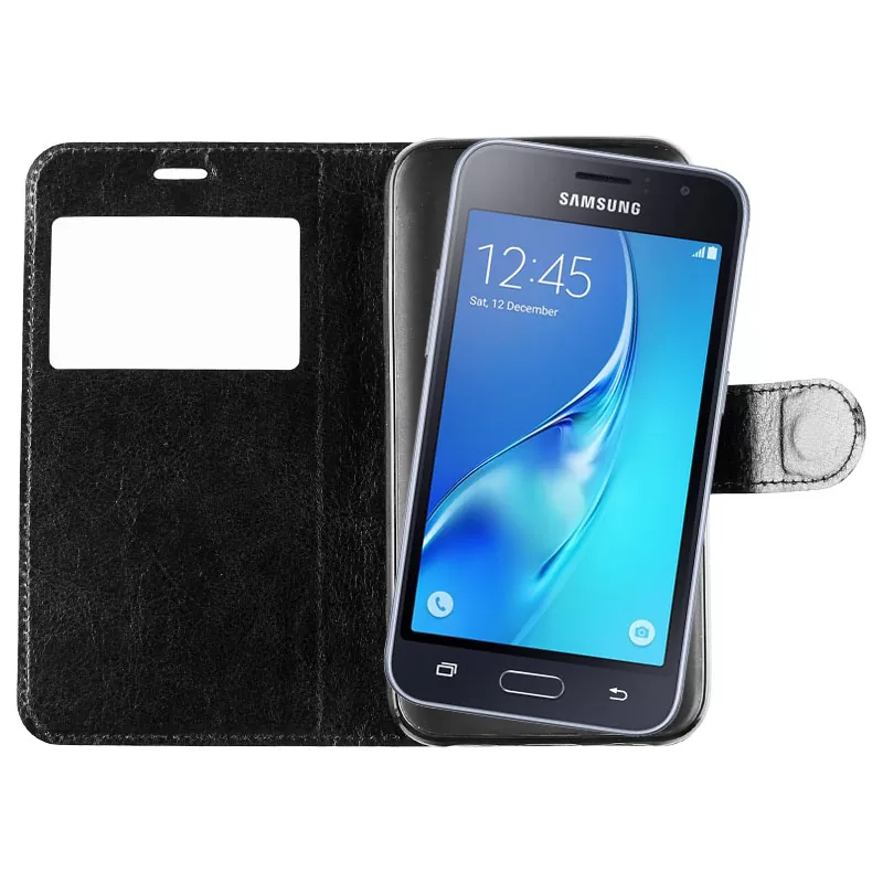matshop.gr - VOLTE-TEL ΘΗΚΗ SAMSUNG J1 2016 J120 LEATHER-TPU VIEW BOOK STAND BLACK