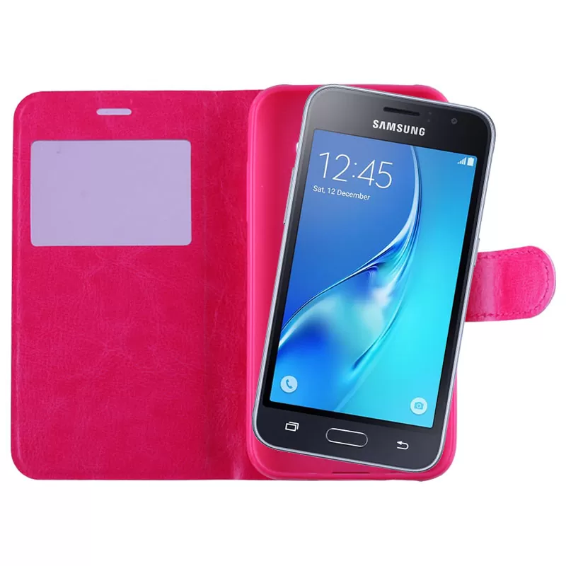 matshop.gr - VOLTE-TEL ΘΗΚΗ SAMSUNG J1 2016 J120 LEATHER-TPU VIEW BOOK STAND PINK