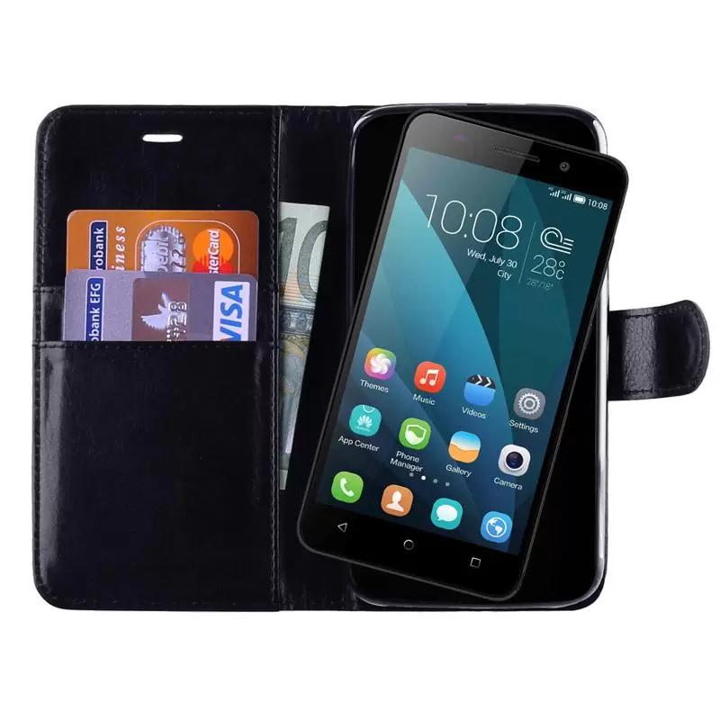 matshop.gr - VOLTE-TEL ΘΗΚΗ HONOR 4X LEATHER-TPU BOOK STAND BLACK