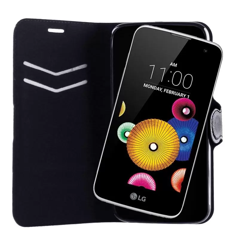 matshop.gr - VOLTE-TEL ΘΗΚΗ LG K4 K120 LINE LEATHER-TPU BOOK STAND BLACK