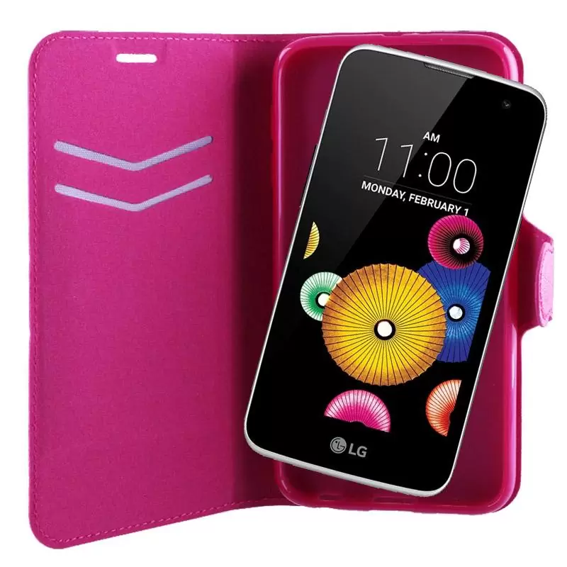 matshop.gr - VOLTE-TEL ΘΗΚΗ LG K4 K120 LINE LEATHER-TPU BOOK STAND PINK
