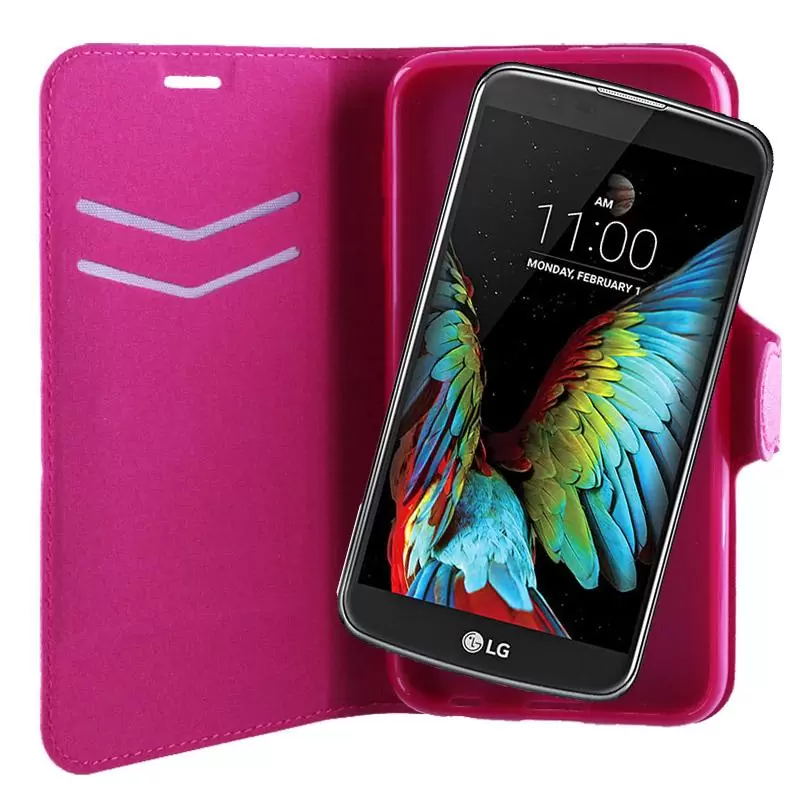matshop.gr - VOLTE-TEL ΘΗΚΗ LG K10 K420 LINE LEATHER-TPU BOOK STAND PINK
