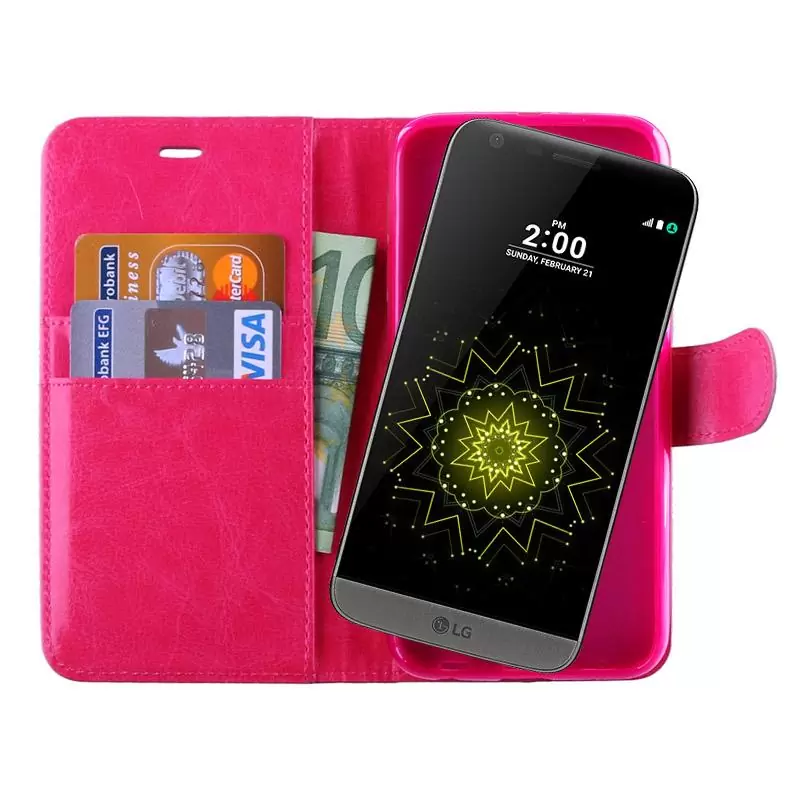 matshop.gr - VOLTE-TEL ΘΗΚΗ LG G5 H850 LEATHER-TPU BOOK STAND PINK