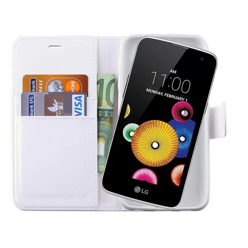 matshop.gr - VOLTE-TEL ΘΗΚΗ LG K4 K120 LEATHER-TPU BOOK STAND WHITE