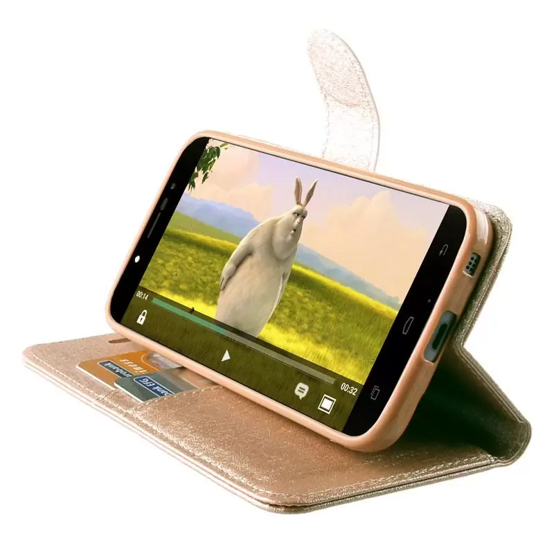 matshop.gr - VOLTE-TEL ΘΗΚΗ HONOR 4X GLORY PLAY LEATHER GOLD-TPU BOOK STAND