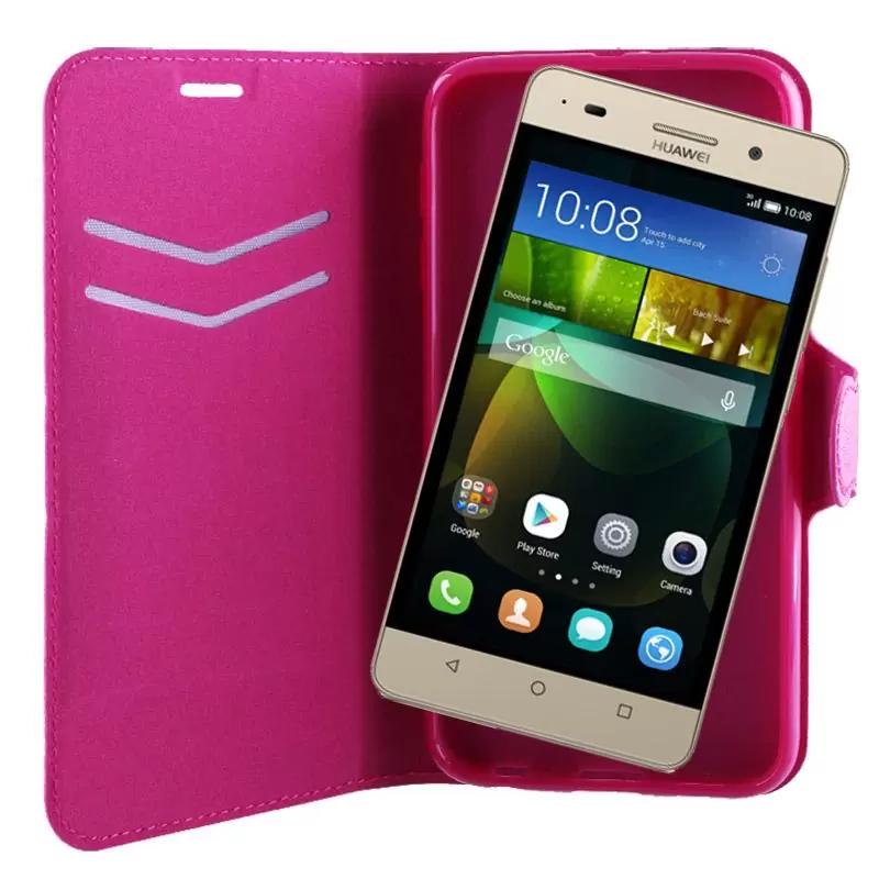 matshop.gr - VOLTE-TEL ΘΗΚΗ HONOR 4C G PLAY MINI LINE LEATHER-TPU BOOK STAND PINK
