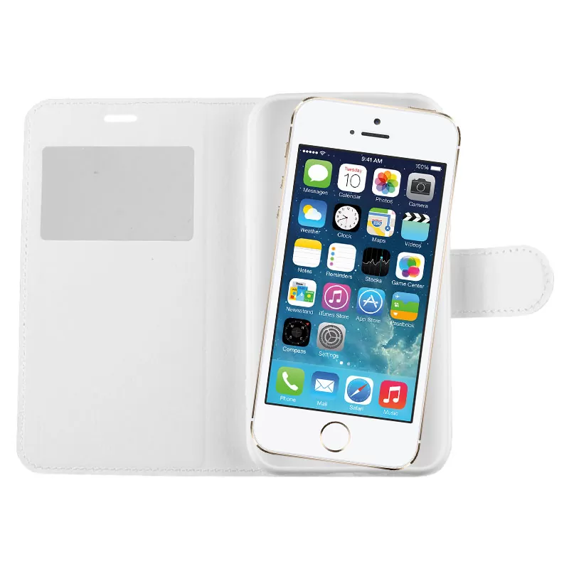 matshop.gr - VOLTE-TEL ΘΗΚΗ IPHONE SE/5/5S 4.0" LEATHER-TPU VIEW BOOK STAND WHITE