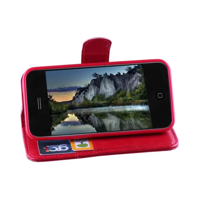matshop.gr - VOLTE-TEL ΘΗΚΗ IPHONE SE/5/5S 4.0" LEATHER-TPU BOOK STAND RED