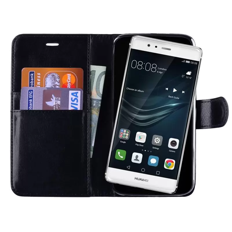 matshop.gr - VOLTE-TEL ΘΗΚΗ HUAWEI P9 5.2" LEATHER-TPU BOOK STAND BLACK