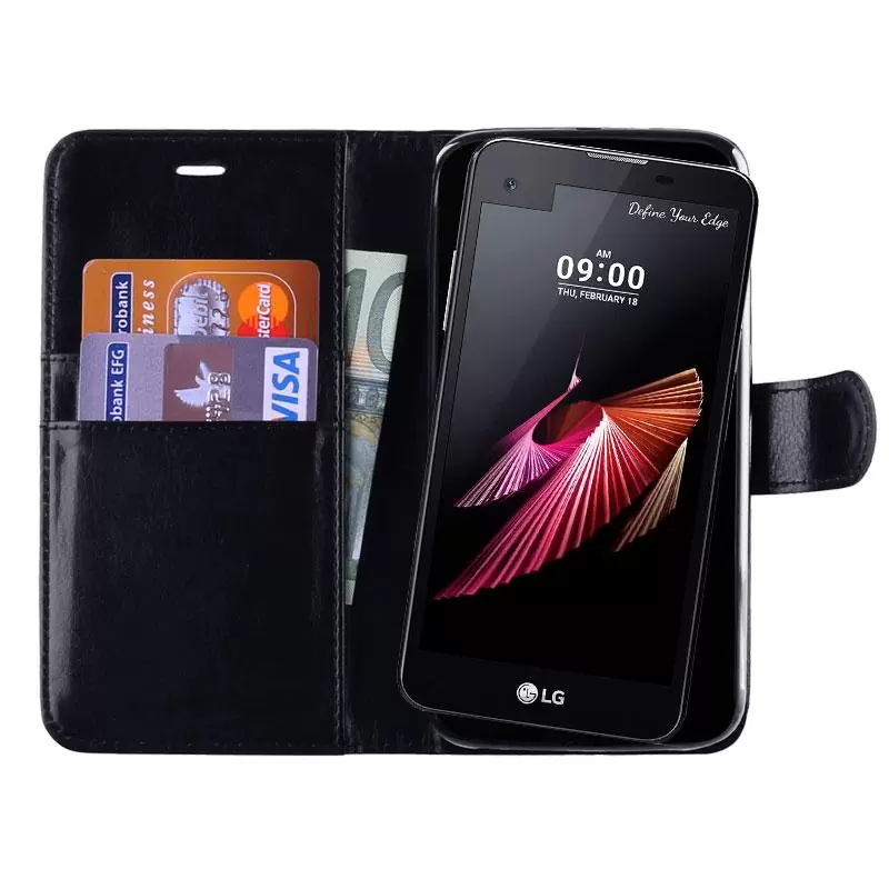 matshop.gr - VOLTE-TEL ΘΗΚΗ LG X SCREEN K500N 4.93" LEATHER-TPU BOOK STAND BLACK