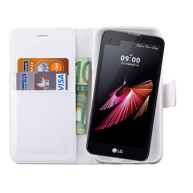 matshop.gr - VOLTE-TEL ΘΗΚΗ LG X SCREEN K500N 4.93" LEATHER-TPU BOOK STAND WHITE