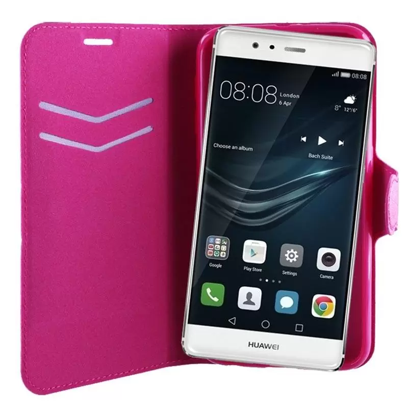 matshop.gr - VOLTE-TEL ΘΗΚΗ HUAWEI P9 5.2" LINE LEATHER-TPU BOOK STAND PINK