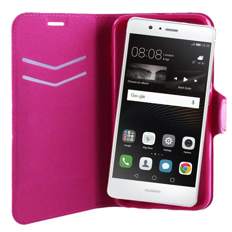 matshop.gr - VOLTE-TEL ΘΗΚΗ HUAWEI P9 LITE 5.2" LINE LEATHER-TPU BOOK STAND PINK