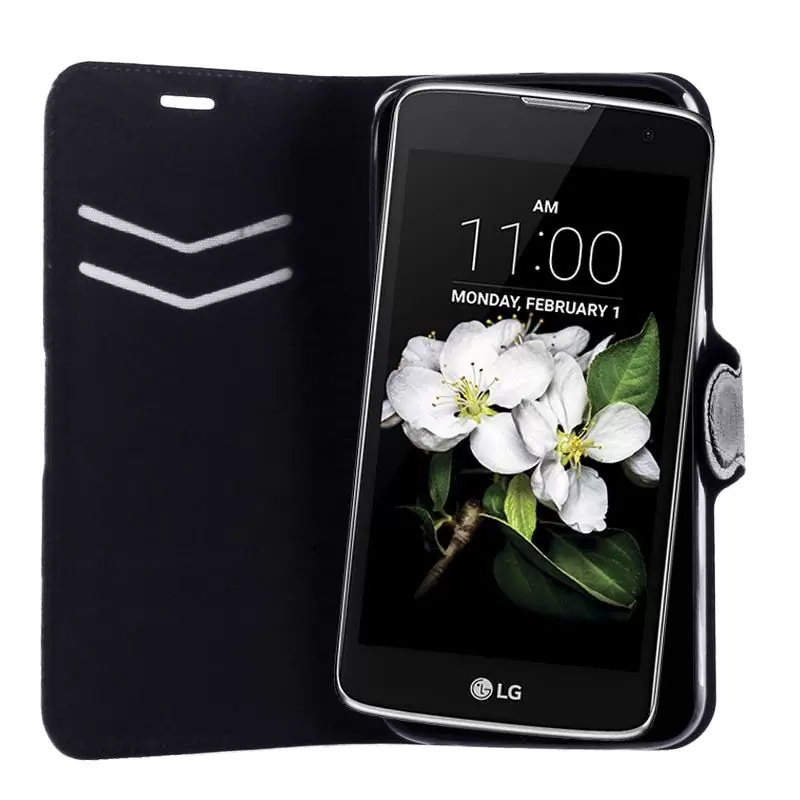 matshop.gr - VOLTE-TEL ΘΗΚΗ LG K7 X210 5.0" LINE LEATHER-TPU BOOK STAND BLACK
