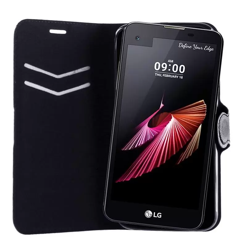 matshop.gr - VOLTE-TEL ΘΗΚΗ LG X SCREEN K500N 4.93"LINE LEATHER-TPU BOOK STAND BLACK