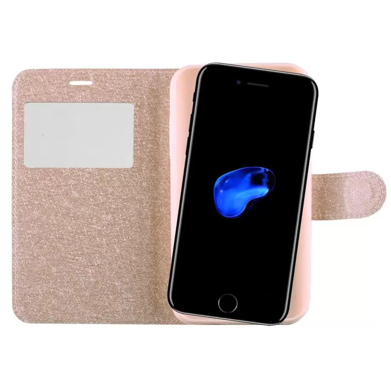 matshop.gr - VOLTE-TEL ΘΗΚΗ IPHONE SE 2022/IPHONE SE 2020/IPHONE 8/7 4.7" LEATHER GOLD-TPU VIEW BOOK STAND