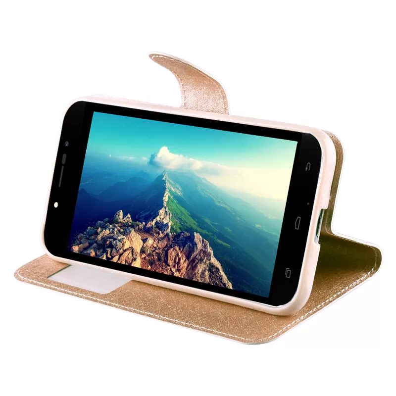 matshop.gr - VOLTE-TEL ΘΗΚΗ IPHONE SE 2022/IPHONE SE 2020/IPHONE 8/7 4.7" LEATHER GOLD-TPU VIEW BOOK STAND