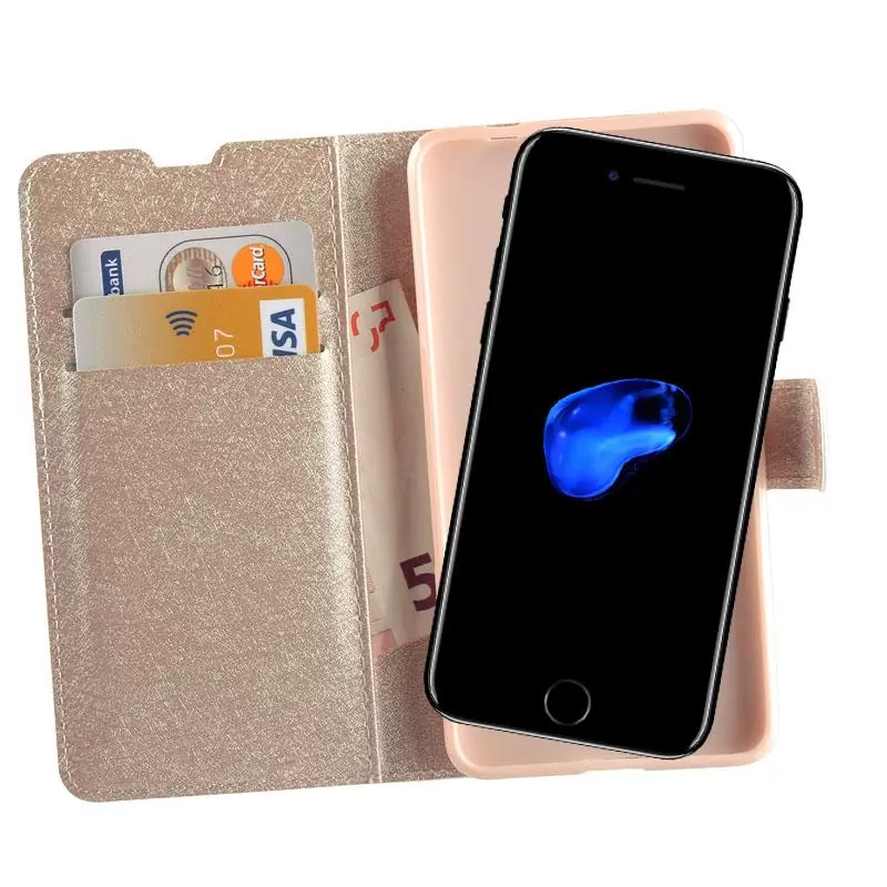 matshop.gr - VOLTE-TEL ΘΗΚΗ IPHONE SE 2022/IPHONE SE 2020/IPHONE 8/7 4.7" LEATHER GOLD-TPU BOOK STAND
