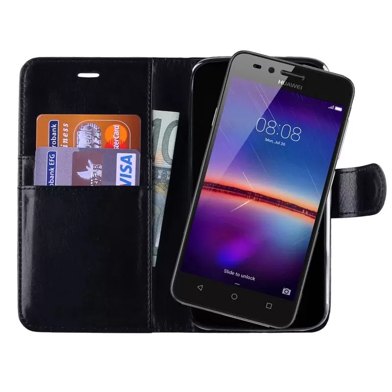 matshop.gr - VOLTE-TEL ΘΗΚΗ HUAWEI Y3 II 4.5" LEATHER-TPU BOOK STAND BLACK