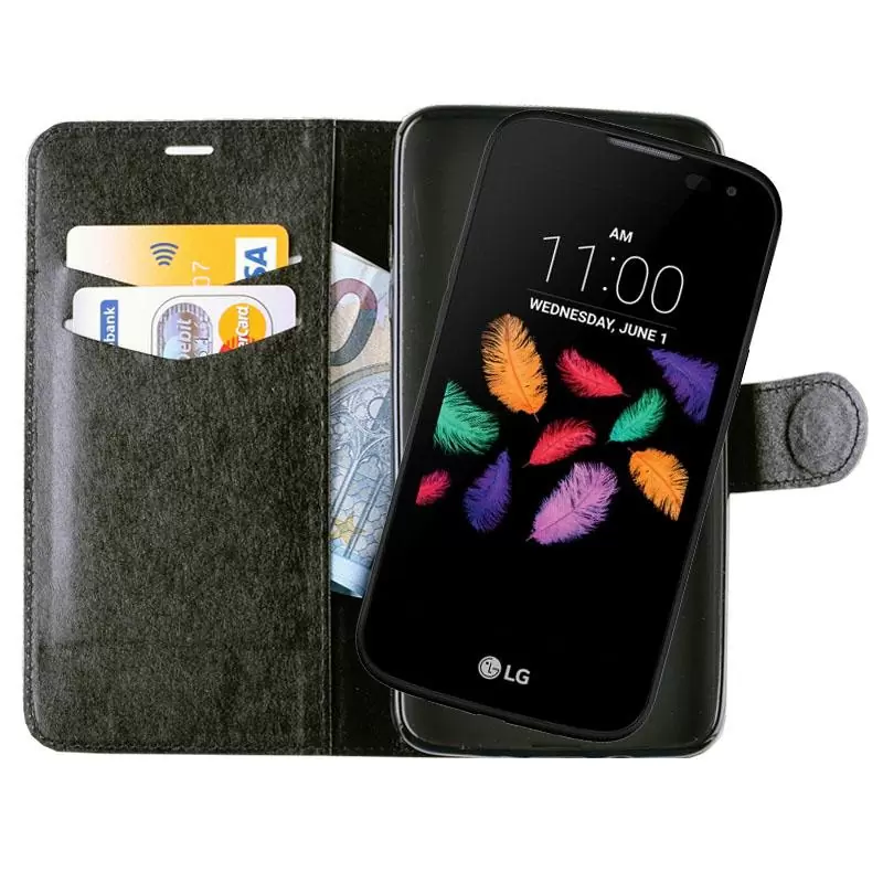 matshop.gr - VOLTE-TEL ΘΗΚΗ LG K3 K100 4.5" SILK LEATHER-TPU BOOK STAND BLACK