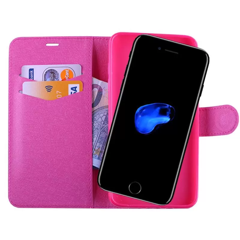 matshop.gr - VOLTE-TEL ΘΗΚΗ IPHONE SE 2022/IPHONE SE 2020/IPHONE 8/7 4.7" SILK LEATHER-TPU BOOK STAND PINK