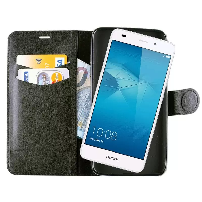 matshop.gr - VOLTE-TEL ΘΗΚΗ HONOR 5C/7 LITE SILK LEATHER-TPU BOOK STAND BLACK