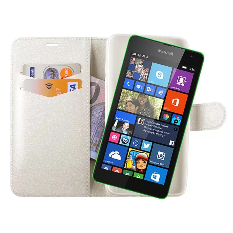 matshop.gr - VOLTE-TEL ΘΗΚΗ MICROSOFT LUMIA 535 SILK LEATHER-TPU BOOK STAND WHITE