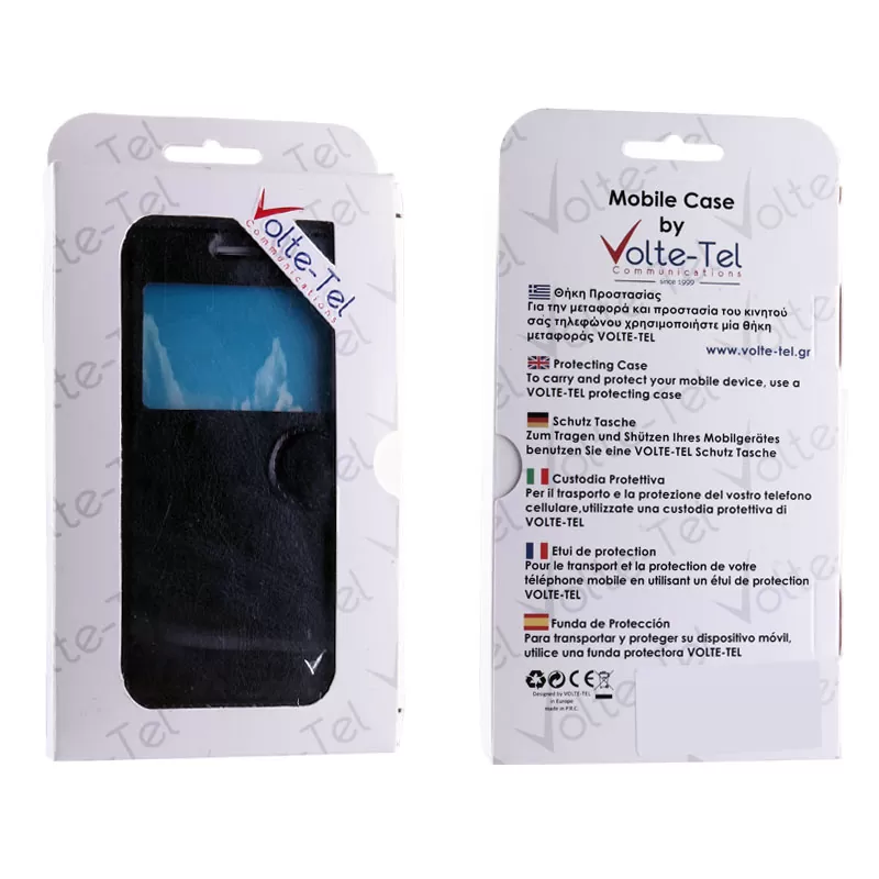 matshop.gr - VOLTE-TEL ΘΗΚΗ IPHONE 8/7 PLUS 5.5" LEATHER-TPU VIEW BOOK STAND BLACK