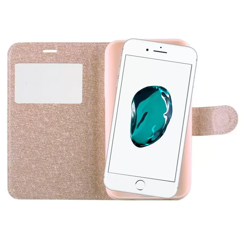 matshop.gr - VOLTE-TEL ΘΗΚΗ IPHONE 8/7 PLUS 5.5" LEATHER GOLD-TPU VIEW BOOK STAND