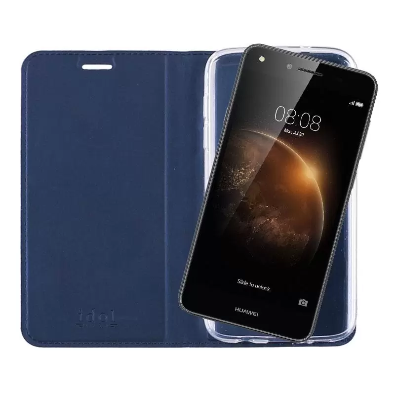 matshop.gr - IDOL 1991 ΘΗΚΗ HUAWEI Y6 II 5.5" PRIME MAGNET BOOK STAND DARK BLUE