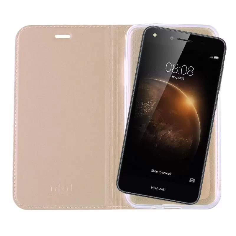 matshop.gr - IDOL 1991 ΘΗΚΗ HUAWEI Y6 II 5.5" PRIME MAGNET BOOK STAND GOLD
