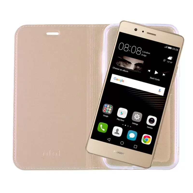 matshop.gr - IDOL 1991 ΘΗΚΗ HUAWEI P9 LITE 5.2" PRIME MAGNET BOOK STAND GOLD
