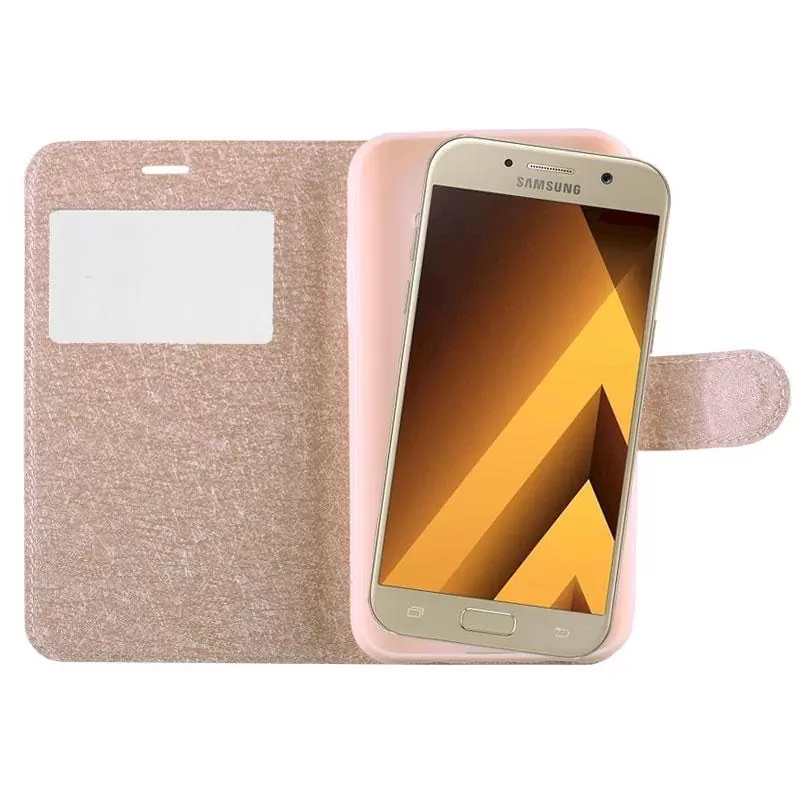 matshop.gr - VOLTE-TEL ΘΗΚΗ SAMSUNG A5 2017 A520 LEATHER GOLD-TPU VIEW BOOK STAND
