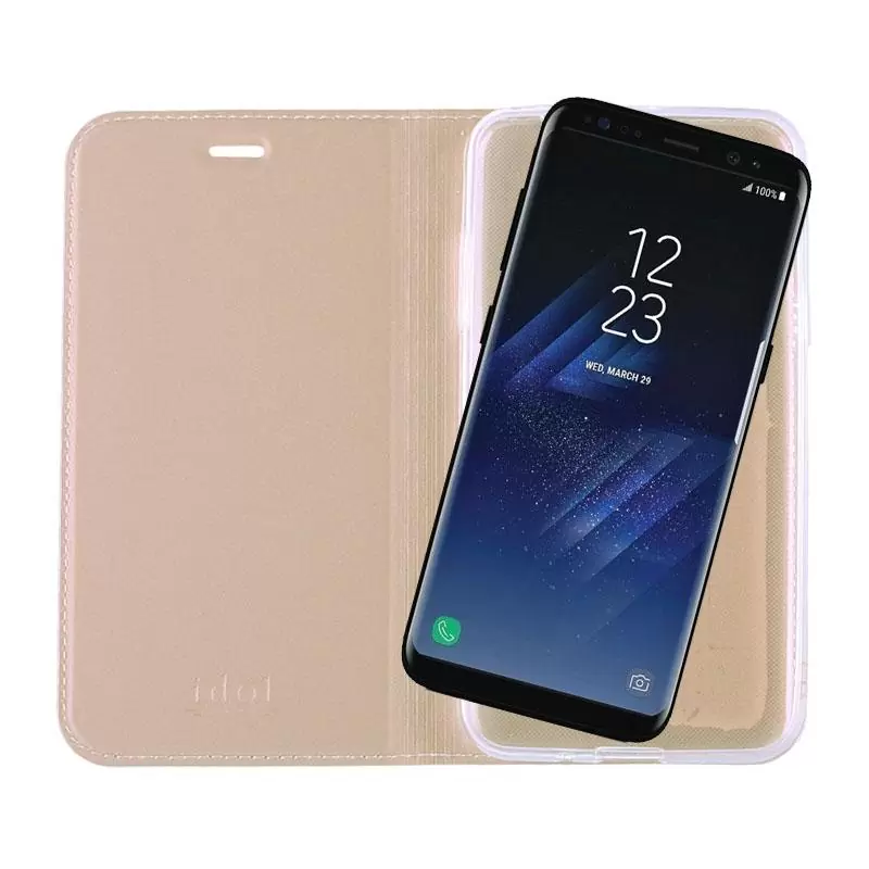 matshop.gr - IDOL 1991 ΘΗΚΗ SAMSUNG S8 PLUS G955 PRIME MAGNET BOOK STAND GOLD