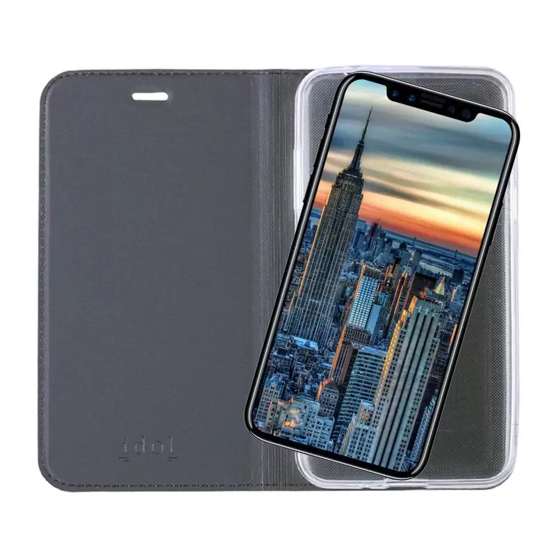 matshop.gr - IDOL 1991 ΘΗΚΗ IPHONE XS/X 5.8" PRIME MAGNET BOOK STAND DARK GREY