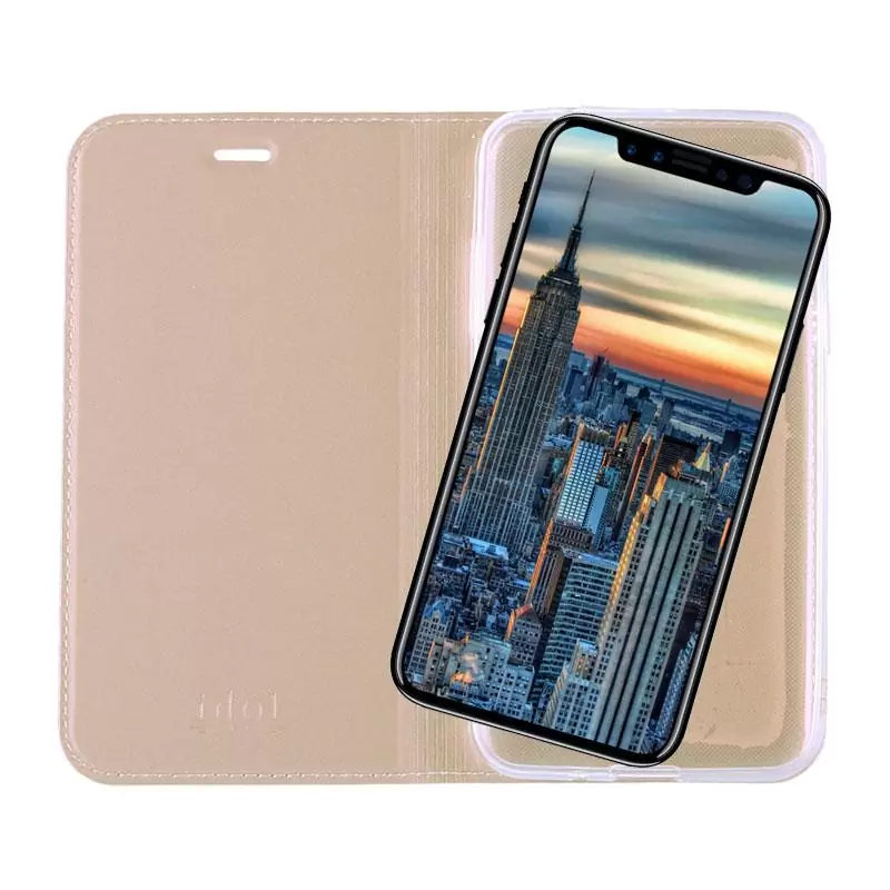 matshop.gr - IDOL 1991 ΘΗΚΗ IPHONE XS/X 5.8" PRIME MAGNET BOOK STAND GOLD