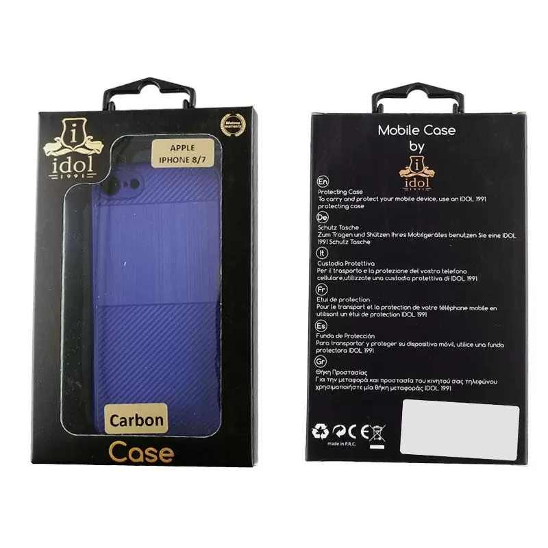 matshop.gr - IDOL 1991 ΘΗΚΗ IPHONE SE 2022/IPHONE SE 2020/IPHONE 8/7 4.7" CARBON TPU BLUE